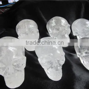 NATURAL Rock Clear White Crystal Skulls thumbnail-1