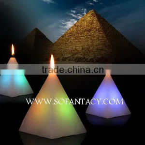 Led Paramid Shape Wax Candle.colour Changing Led Wax Candle Wedding Decoration thumbnail-1