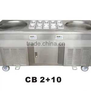 2016 New Style -30 C Degree Fried Ice Cream Machine Double Pan New Machine in Stock thumbnail-1