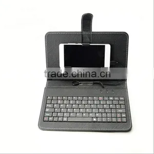 Hot Seller Lower Price Universal pu Leather Mobile Phone Flip Case Cover With Keyboard thumbnail-3