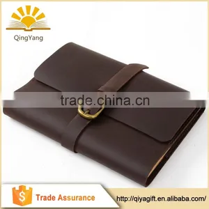 Top Quality Refillable Genuine Leather Notebook With Pen Loop thumbnail-1