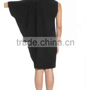 DRAPE SLEEVE MATERNITY DRESS IN BLACK Maternity Clothes,one Shoulder Maternity Clothing, Preganet Dress thumbnail-5