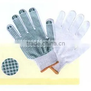 White Cotton Working Gloves With Pvc Dots/cotton&polyester Glove/cheap Cotton Pvc Dots Glove thumbnail-1