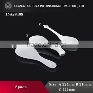 Difference Shape White Ceramic Dessert Spoon thumbnail-1
