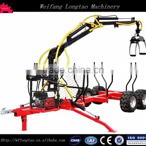 High Quality Cheap Forest Trailer With Hydraulic Loading Grapple, Log Trailer thumbnail-4