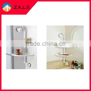 Household Wall Corner Plastic Bathroom Double Tiers Corner Shelves thumbnail-1