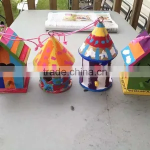 Small Handmade Decorative Wood Craft Bird House Model Wholesale thumbnail-6