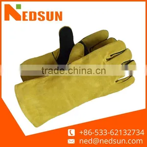 Welding Double Palm Safety Cow Split Leather Working Gloves thumbnail-1