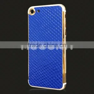 Luxury 24k Gold Plated + Genuine Leather Back Housing for IPhone 7 Metal Back Cover thumbnail-4