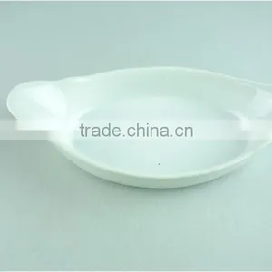 Stocklot Cheap Handle Ceramic White Ceramic Oval Bakeware thumbnail-1