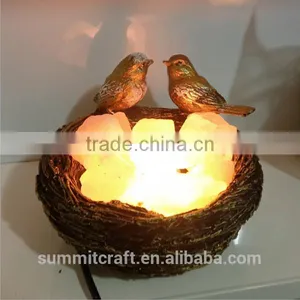 Resin Bird Nest Shaped Rock Natural Crystal Salt Lamps thumbnail-3