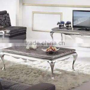 Silver Metal Corner Table Mirrored Side Table thumbnail-1