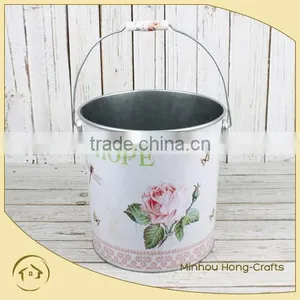 Antique Metal Bucket Powder Coated Metal Bucket Painted Metal Bucket thumbnail-1