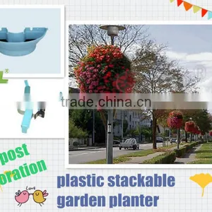 Landscape Decoration Lamp Post Greening Stackable Flower Pot Vertical Hydroponic Systems thumbnail-1
