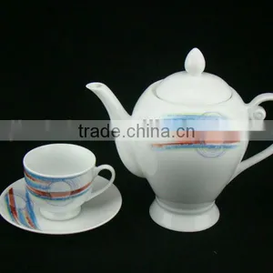 Drinkware White Tea Pot, Turkish Tea Pot, Ceramic Hollow-out Flower Pot thumbnail-1