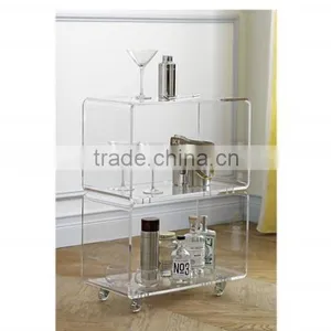 Supplier Acrylic Lucite Juice Bar Cart Serving Trolley thumbnail-5
