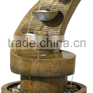 Modern Curved Cascading Zen Fountain With LED Light thumbnail-1