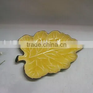 Stoneware Ceramic Colorful Glazed Leaf Plate thumbnail-1