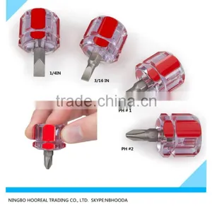 4 Piece Mini Stubby Screwdriver Set-2 Phillips, 2 Slotted thumbnail-1