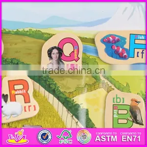 2016 New Design 28 Pieces Kids Educational Toy Wooden Magnetic Puzzles W14J001 thumbnail-2