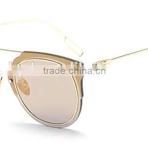 2016 New Women Metal Outdoor Glasses Sunglasses Fashion Tide Thin Face Round Sunglasses thumbnail-3