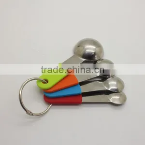 Stainless Steel Measuring Spoon Set Covered Silicone Handle thumbnail-5