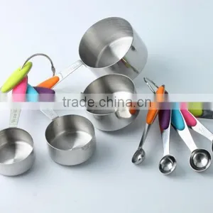 10-Piece Hot Selling Wholesale Stainless Steel Measurement Cup and Spoon Set With Silicone Grips thumbnail-1