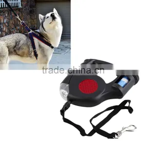 4.5M Automatic Dog Lead Retractable Dog Leash Pet Traction Rope Chain Harness Dog Collar Pet Products 3 LED Lights Garbage Bag thumbnail-1