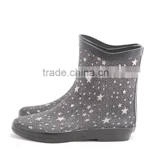 Fabric Rain Boots With Flower Fabric Upper thumbnail-3
