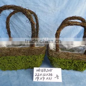 Decorative Moss and Sisal Flower Pot for Home and Garden thumbnail-2