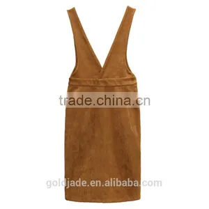 2016 Manufacturer Autumn-wear Fashionable 100% Cotton Ladies Dress With Strap thumbnail-5