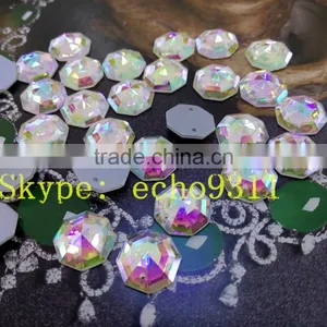 Flat Back New Design Spider Web Shaped Pointedback Crystal Stone With Hole or Not Jewelry Stone for Pendant ;garment Accessories thumbnail-1
