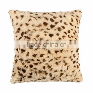 CX-D-100B Leopard Print Home Decoration Fashion Rabbit Fur Pillow Case thumbnail-3