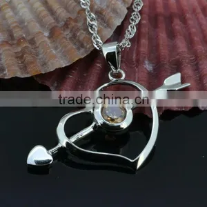 Arrow Through Heart Silver Pendant Jewelry thumbnail-1