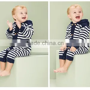 Top Selling Baby Kids Warm Winter Fleece Knitted Hooded Cotton Romper thumbnail-3