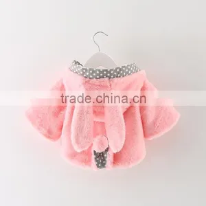Zm40650b Winter Warm Children Fur Coat / Baby Girls Rabbit Fur Coat With Hood thumbnail-4