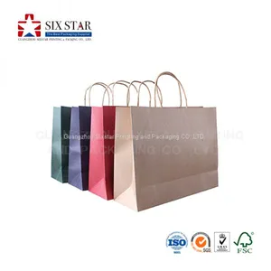 Recycling Material OEM Brown/ White Kraft Paper Bag With Different Colors thumbnail-4