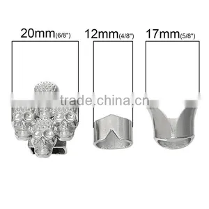 Hook Clasps For Leather Rope Bracelet Skull Halloween Silver Tone 25mm X20mm 17mm X15mm 12mm X9mm thumbnail-2
