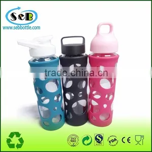 Wholesale Water Glass Water Bottle,glass Bottle Silicone,Glass Bottle thumbnail-1