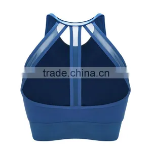Stretch Strappy Nylon Workout Fitness Womens Tops Sports Bra thumbnail-3