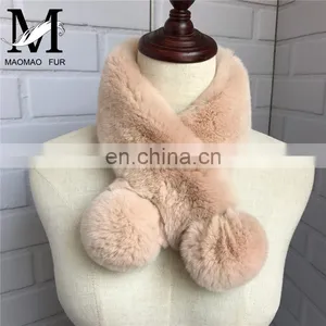 2016 Good Quality New Genuine Rabbit Fur Lady Scarf / Warm Winter Women Scarf thumbnail-1