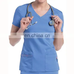 Made in China 100%Cotton Nurse Scrub Uniform Material thumbnail-1