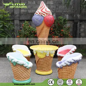 Fiberglass Ice-cream Statue for Trourists Having Rest in Theme Park thumbnail-1