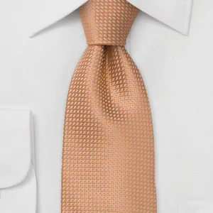 Orange High Stitches Mens Jacquard Neckties Solid Colors Extra Long thumbnail-1