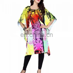 3D Digital Printed Short Kaftan / Night Wear Dress For Women / Casual Wear Short Kaftan (kaftan Dress) thumbnail-1