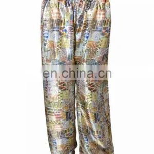 Digital Printed Beach Wear Palazzo Pants / Women's High Quality Satin Silk Trousers 2017 (beach Wear Palazzo Trousers Pant) thumbnail-1