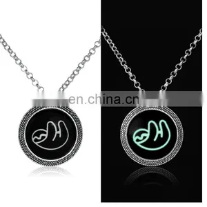 Zootopia Inspired Cute Animal Lazy Tree Toed Sloth Glow in Dark Pendant Necklace,lazy Men Flash Charm Necklace thumbnail-4