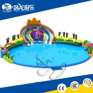 Hot Inflatable Pool Slide , Inflatable Water Park With Round Pool for Adults and Kids thumbnail-1