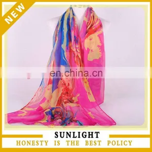 Factory Direct Custom Digital Printed Voile Scarf thumbnail-1