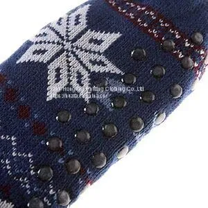 European Popular Snowflake Design China OEM Factory Direct Sale Slipper Winter Socks With Non Slip Grips thumbnail-3